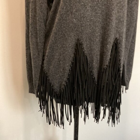 Danny Be Grey Angora Fringe Sweater Medium - Picture 2 of 13